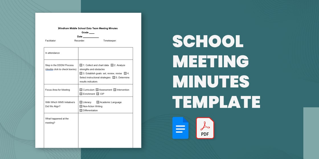 school meeting minutes template – 8 free word excel pdf format download