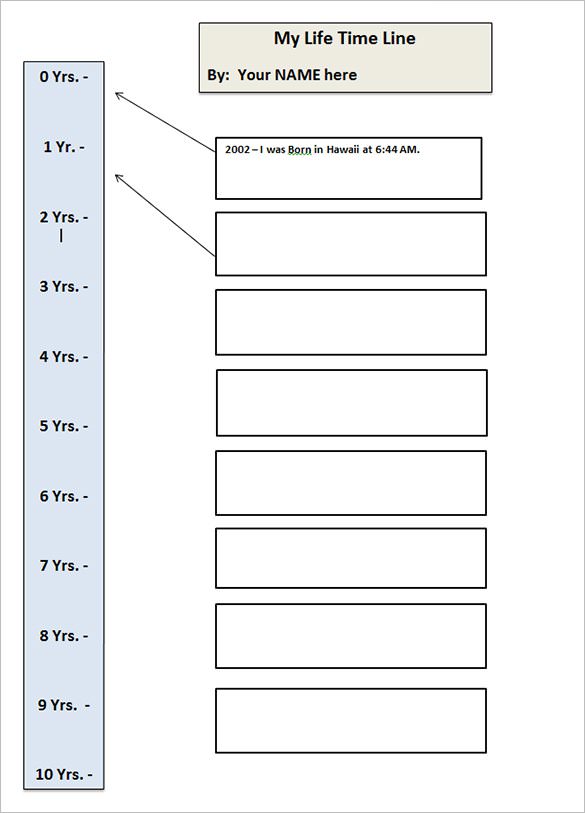 Blank Timeline Worksheet