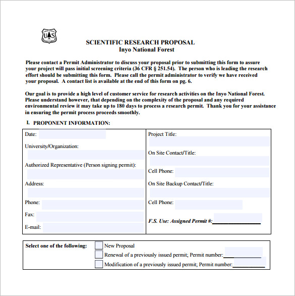 scientific research proposal format