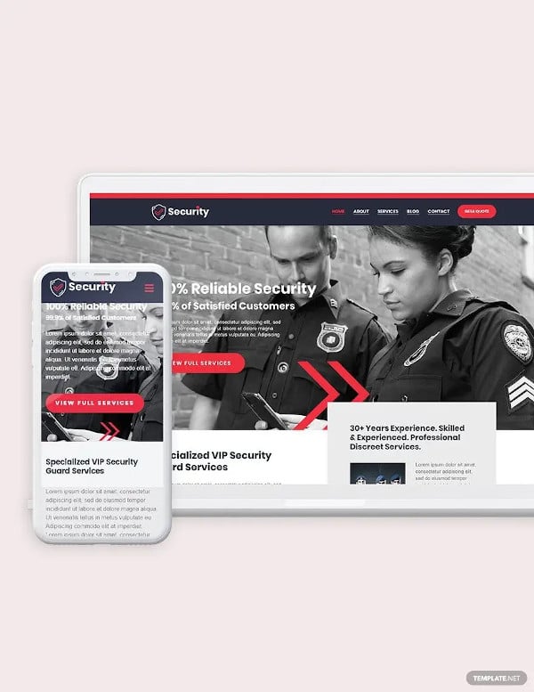 security guard services bootstrap landing page template