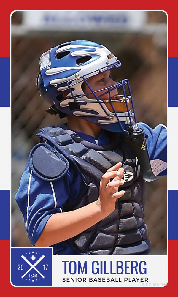 Senior Baseball Trading Card Template