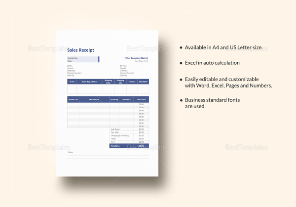 service receipt template