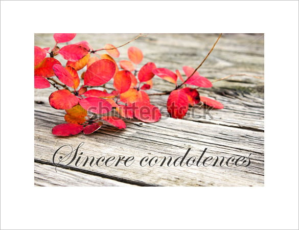 sincere condolences sympathy card template