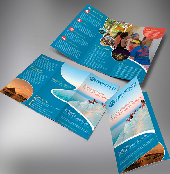student travel trifold brochure