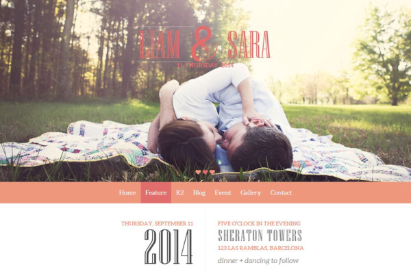 tasteful joomla wedding template