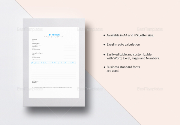 tax receipt template