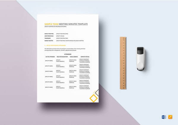 team meeting minutes template in ipages