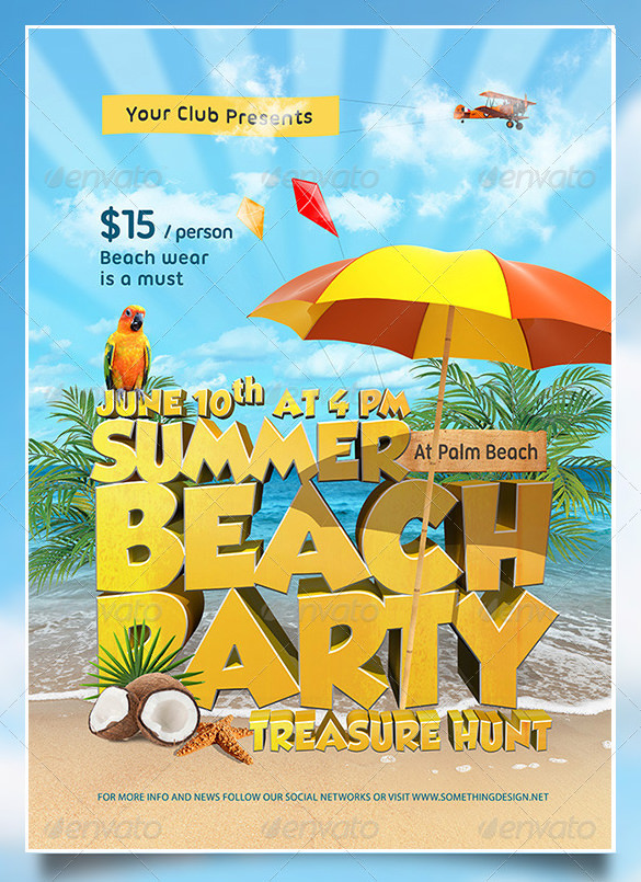 27 Amazing Psd Beach Party Flyer Templates 2759