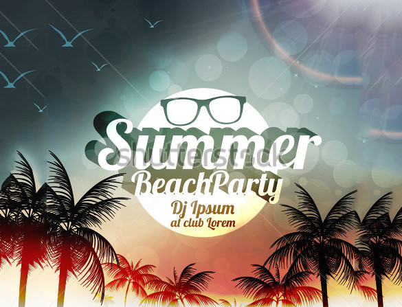 the carabian beach party flyer template