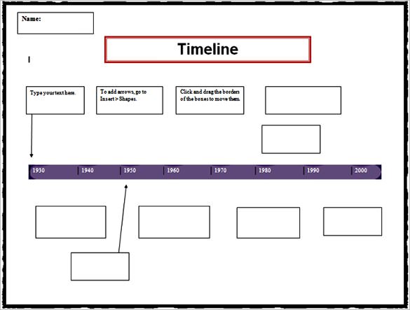 timeline examples in word