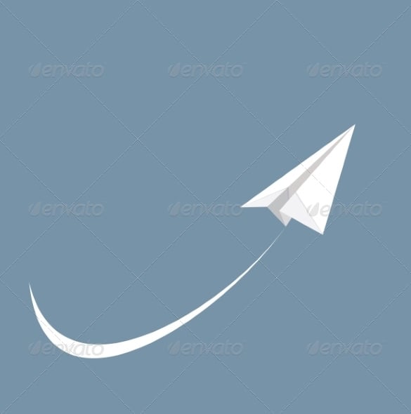vector illustration of white paper airplane