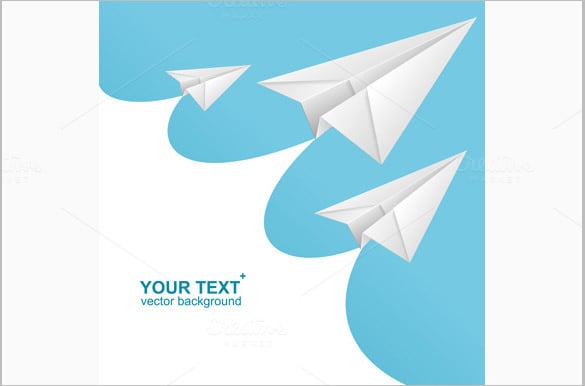 vector white paper airplane card