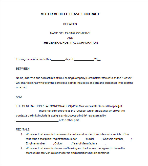 11+ Lease Contract Templates - Free Word, PDF Documents Download!