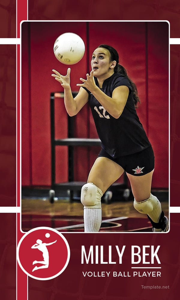 Volley Ball Trading Card Template