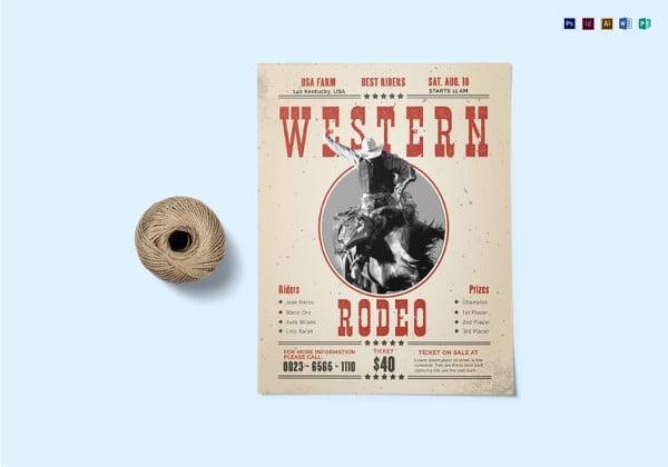 western rodeo flyer template