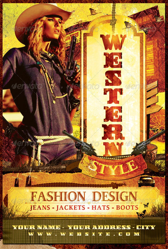 western style flyer template