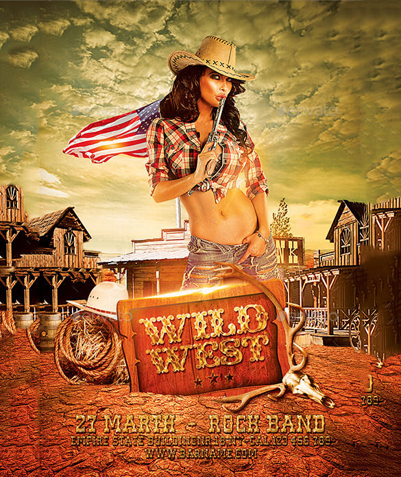 wild west western flyer template