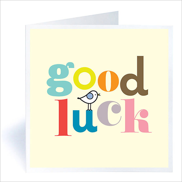 Downloadable Free Printable Good Luck Card Template