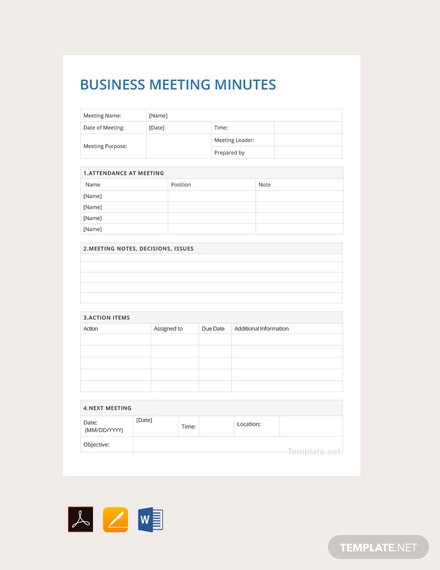 24+ Meeting Minutes Templates - PDF, Google Docs, Apple Pages