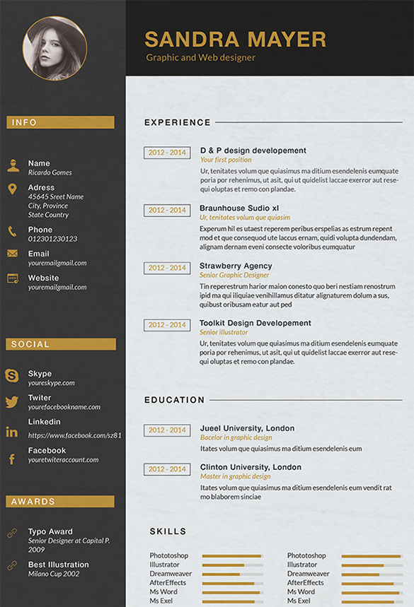 download free designer resume template for word