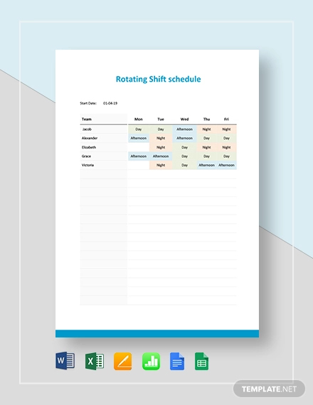 Shift Schedule Template - 20+ Free Word, Excel, PDF Format Download!