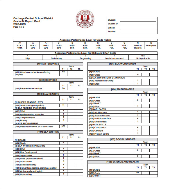 27+ Progress Report Card Templates Google DOC, PDF, PSD, EPS, Word