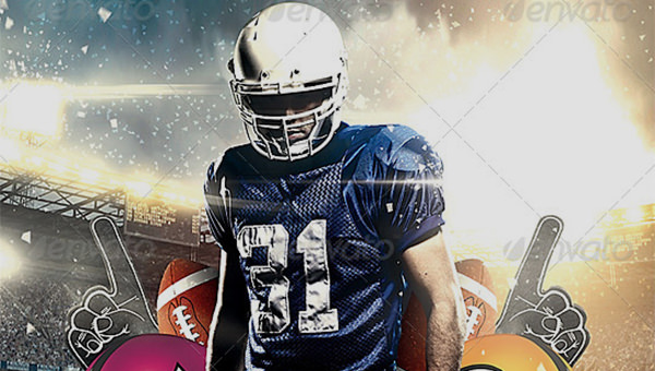 Premium PSD  American football player flyer or social media template