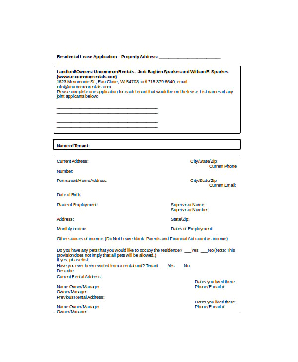 residential lease application template1