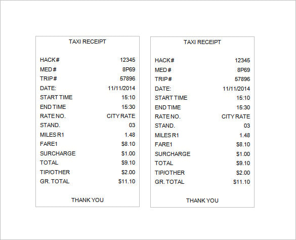 tax receipt template doc free download