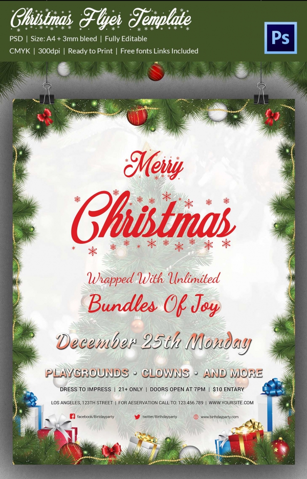 Free Christmas Flyer Templates Printable Printable Templates