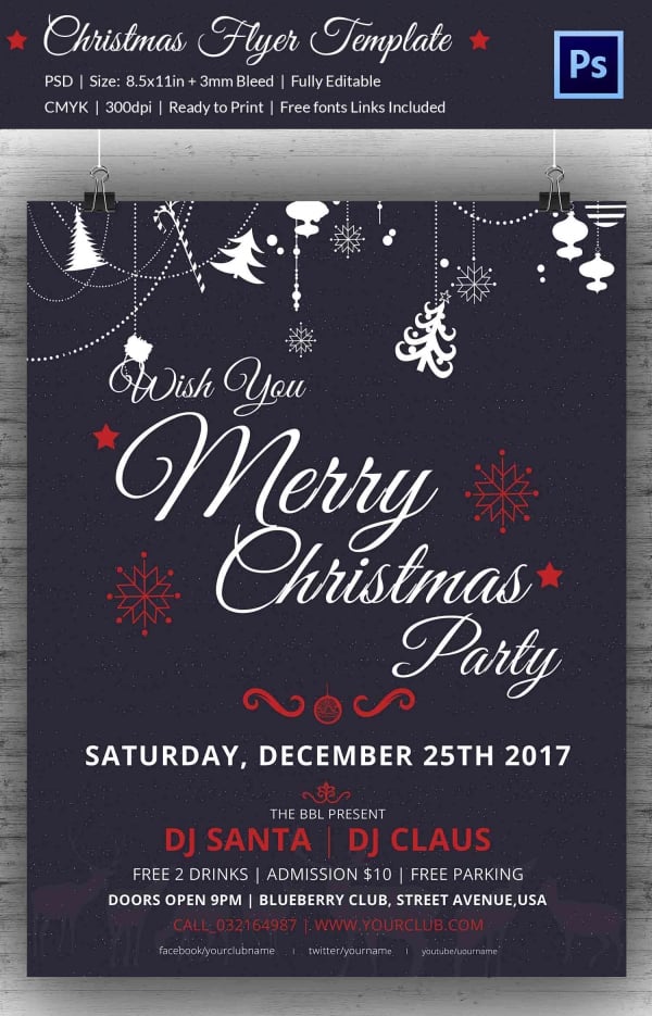 christmas wishes flyer template download