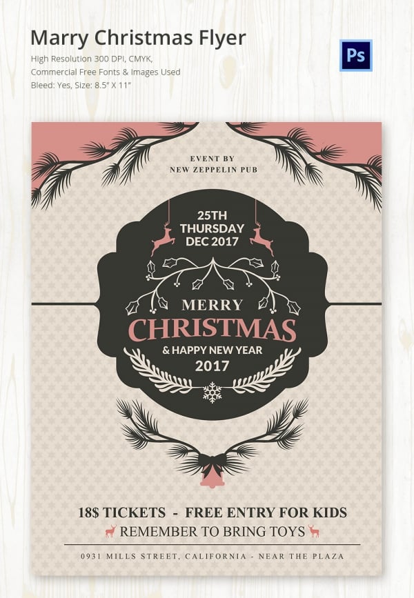 merry christmas event flyer template