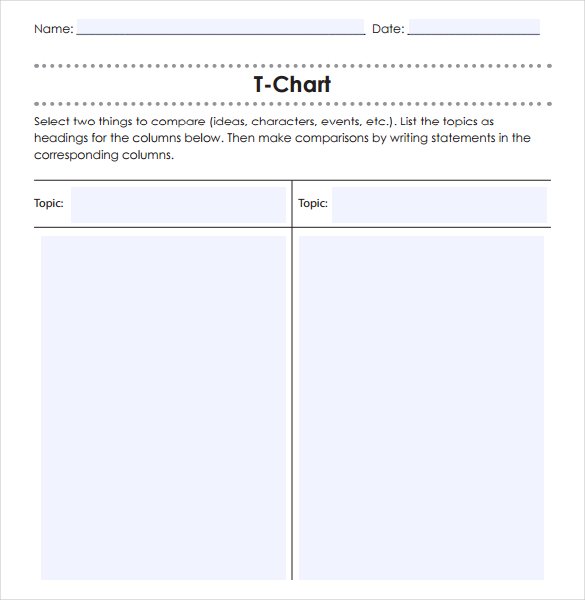 Microsoft Word T Chart Template