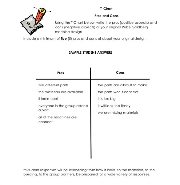 T Chart Templates For Microsoft Word