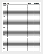 Blank Weight Chart