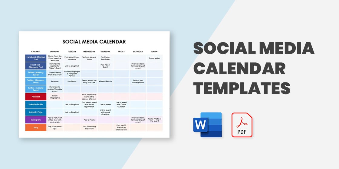21+ Social Media Calendar Template - Free Word, Excel, Pdf Documents  Download