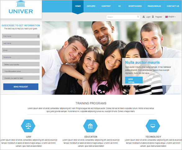 nice html5 educational joomla website template