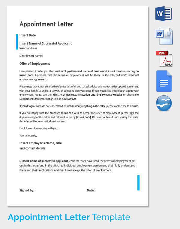 33+ Appointment Letter Templates - Free Sample, Example ...