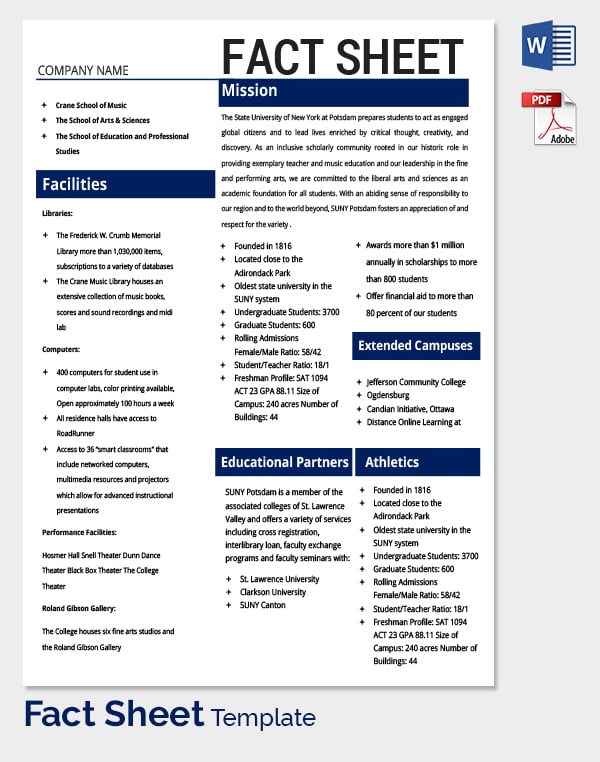 Fact Sheet Template 32+ Free Word, PDF Documents Download! Free