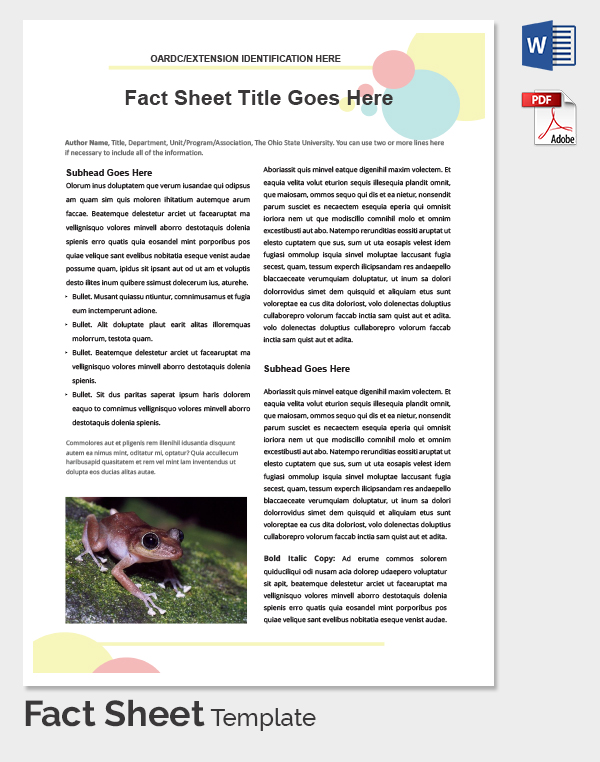 Fact Sheet Template - 32+ Free Word, PDF Documents ...