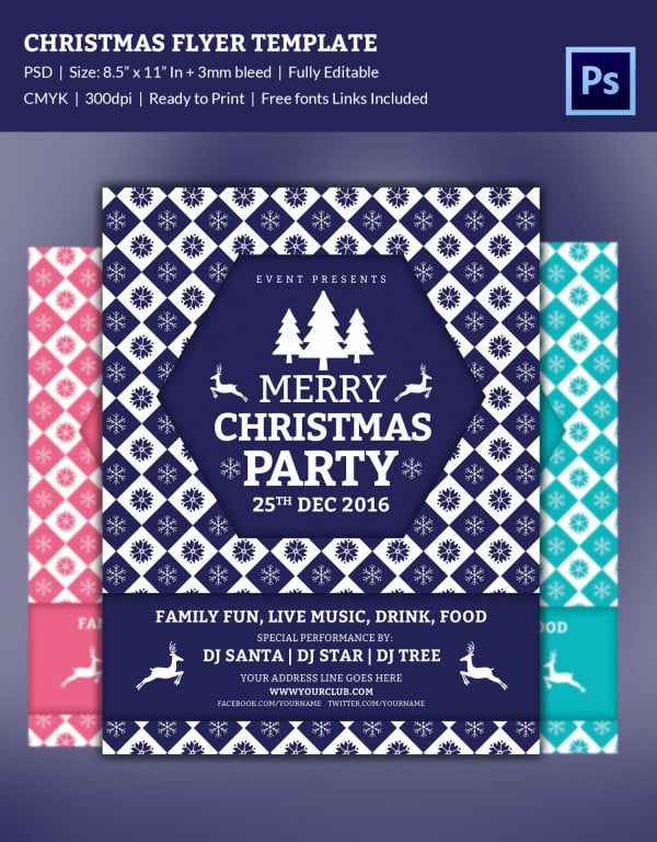 fully loaded christmas party flyer template