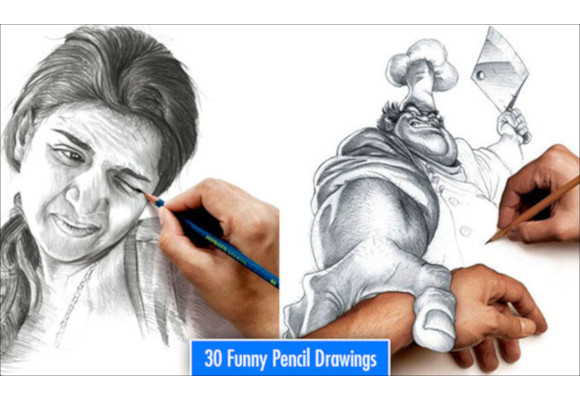 0 most funniest pencil drawings and art works