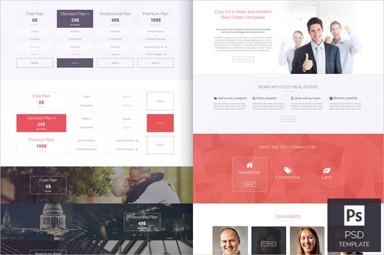 cozy real estate psd template 788x