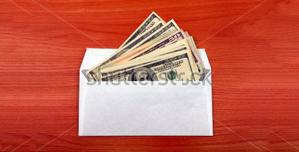 sample money envelope template