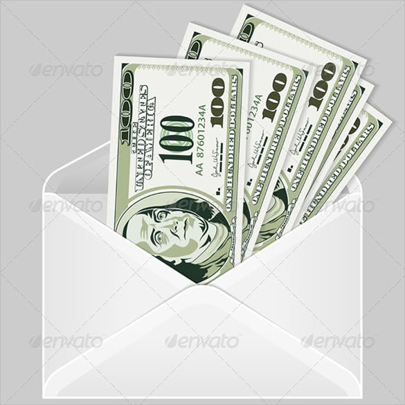 money envelope vector eps template