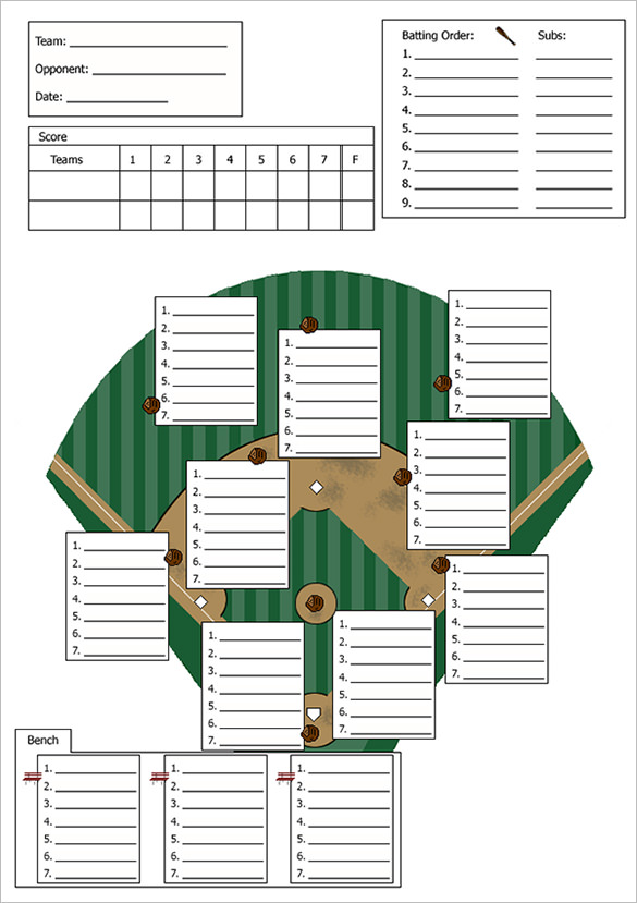 11 Baseball Line Up Card Templates DOC PDF PSD EPS