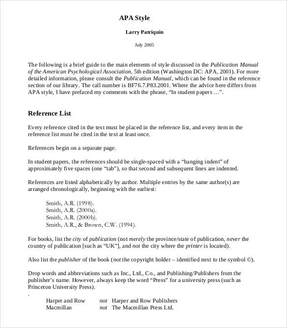 Reference List Template - 18+ Free Sample, Example, Format ...