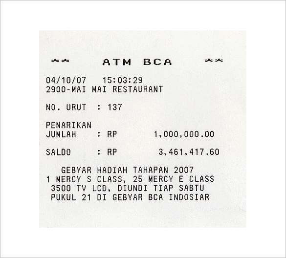 atm electronic receipt download