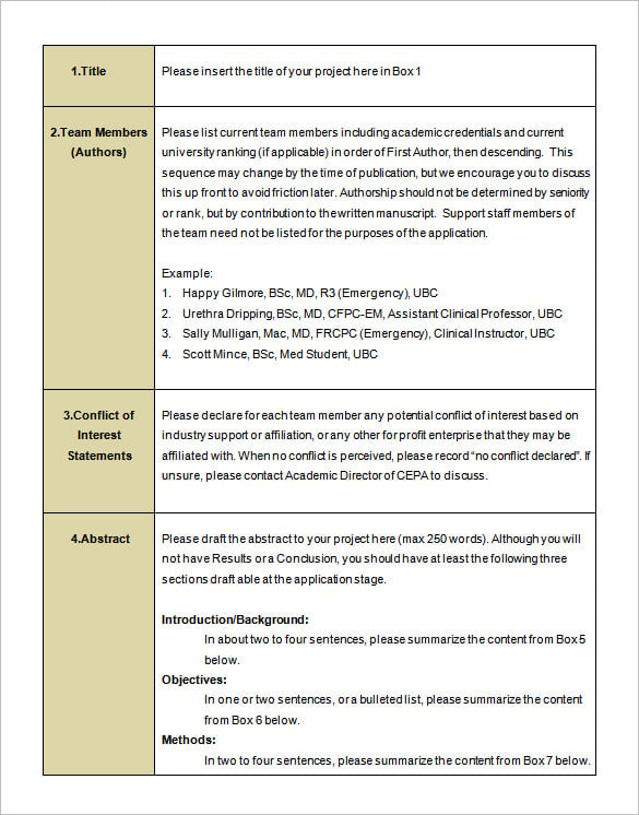 Research Proposal Templates 21+ Free Samples, Examples, Format