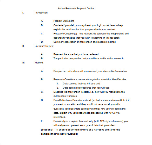 action research paper outline template word doc